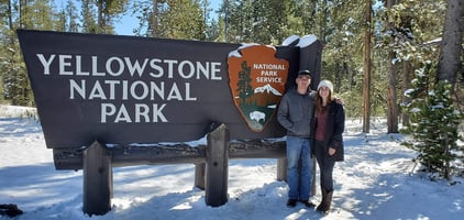 Victoria and Dennis in Yellowstone National Park