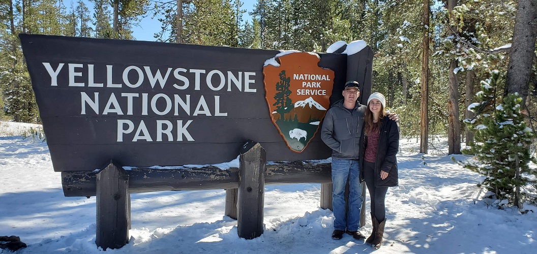 Victoria and Dennis in Yellowstone National Park