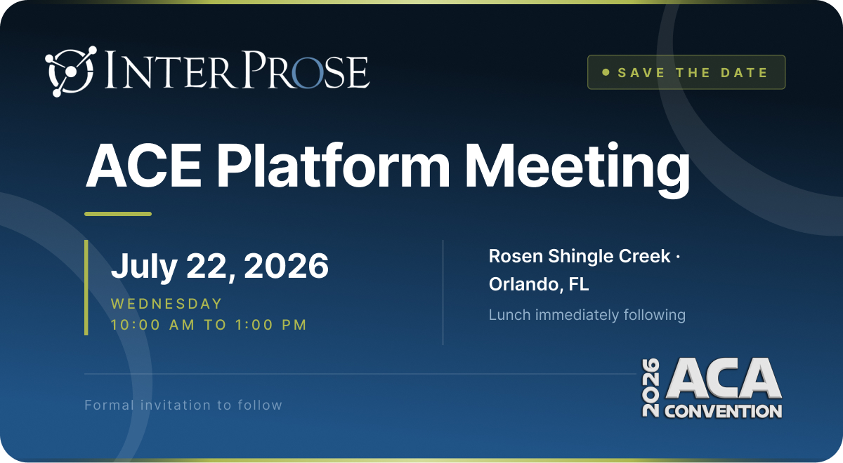 July 22, 2026 ACE Platform Meeting Save the Date
