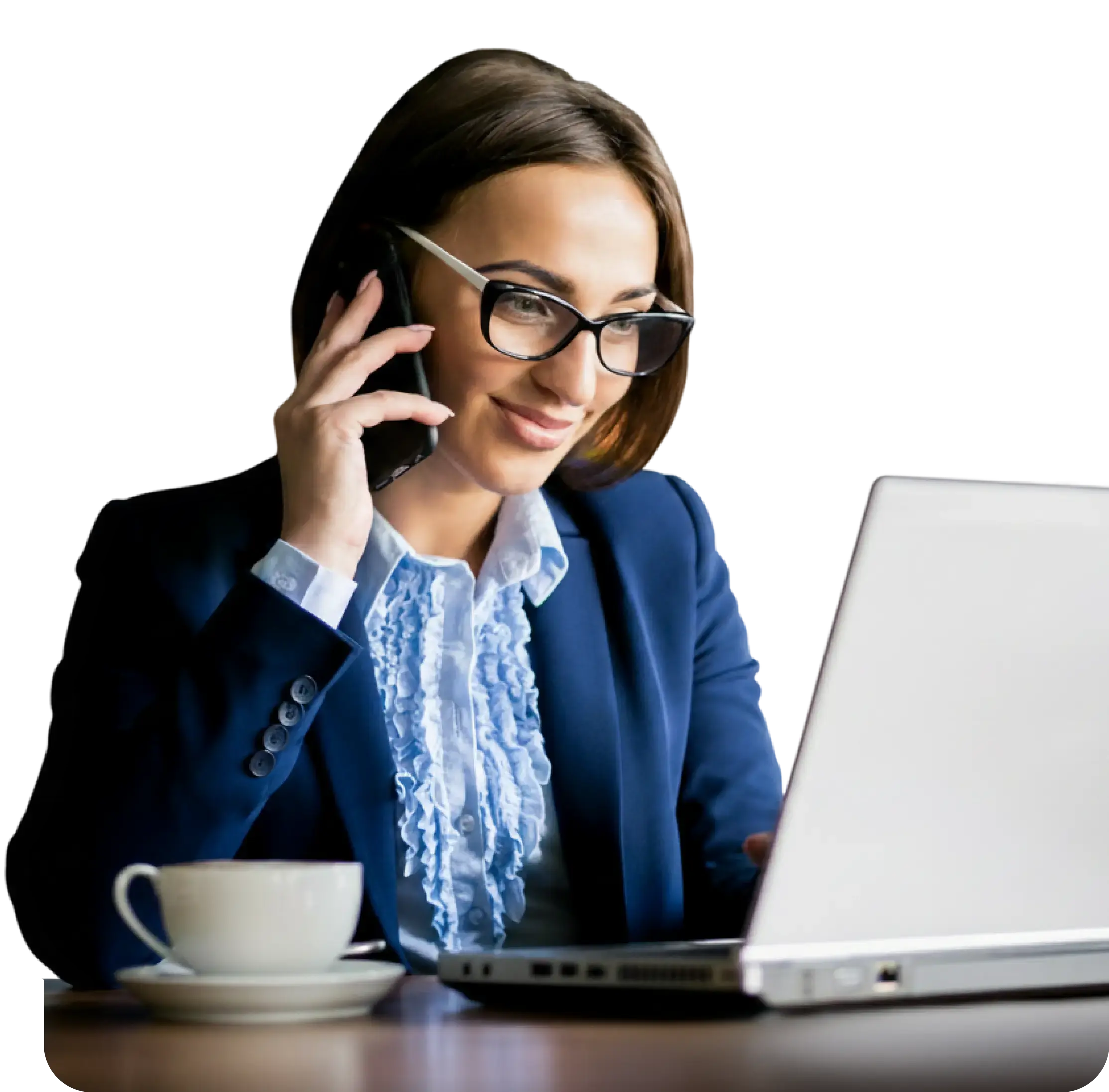 contact person on laptop and phone